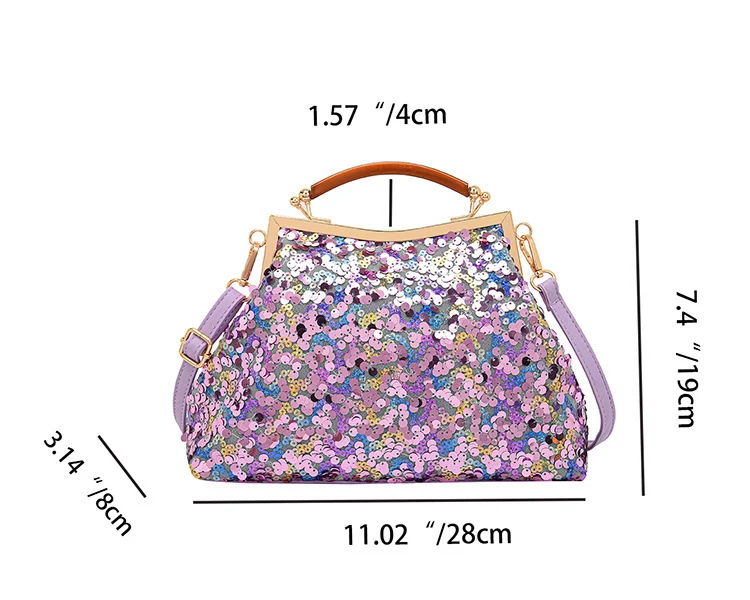 Borsa a conchiglia con paillettes da donna Portatile e alla moda La borsa ideale per ogni occasione, elegante e pratica, per portare con te l'essenziale. — foto 1
