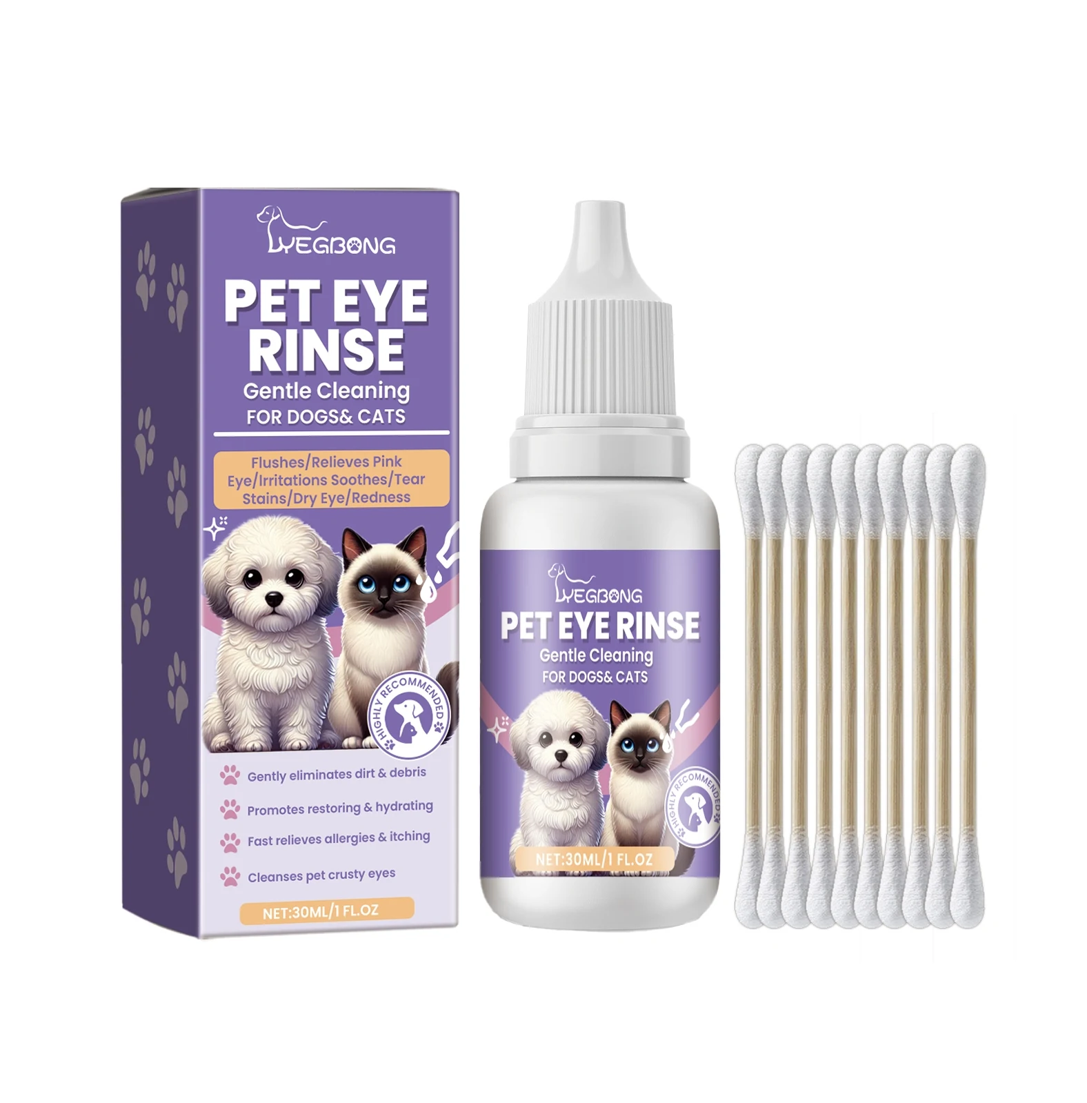 Title 3, Pet Eye Rinse Gentle eye cleaning solution soot...