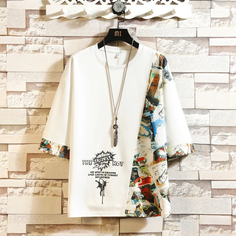 Title 5, Half-sleeved contrast color base shirt, offerin...