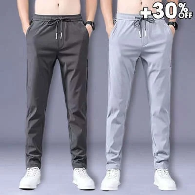 Men's Ice Silk Pants Summer Thin Casual Loose Straight Breathable Lightweight Trousers Perfect for Warm Weather — photo 5