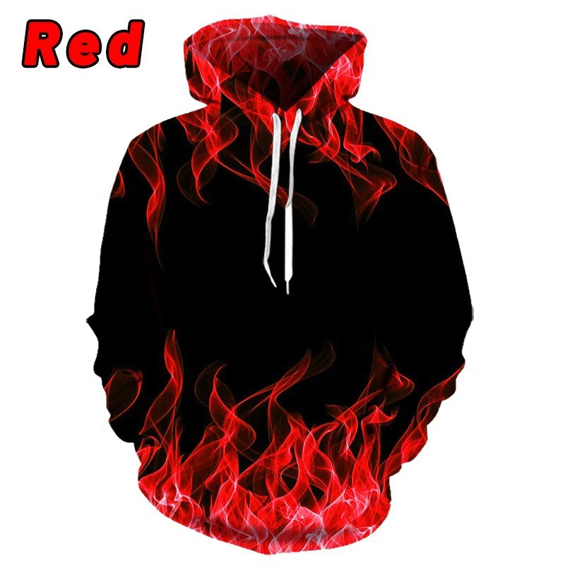 Long Sleeve Hooded Flame Series Burning Sweatshirt for warmth and style. Featuring a flame design, perfect for cooler we — photo 4