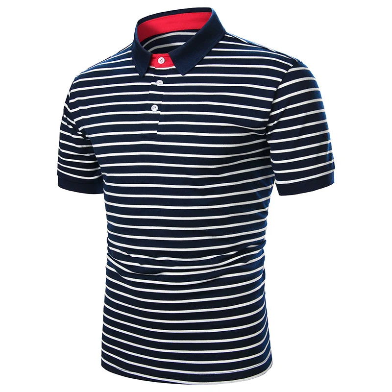 Striped Design Casual Men's Short Sleeve Shirt, comfortable everyday wear for a relaxed look, perfect for casual outings — photo 4