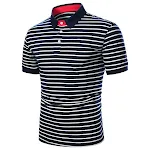 Striped Design Casual Men's Short Sleeve Shirt, comfortable everyday wear for a relaxed look, perfect for casual outings — photo 4