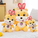 Nieuw Tijger Pluche Speelgoed Tiger Chick Kussen Creatieve Pop, perfect om te knuffelen, te decoreren en cadeau te geven, zacht en schattig. — foto 3
