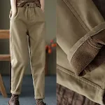 Moda devojka sa somotskim harem pantalonama — foto 4