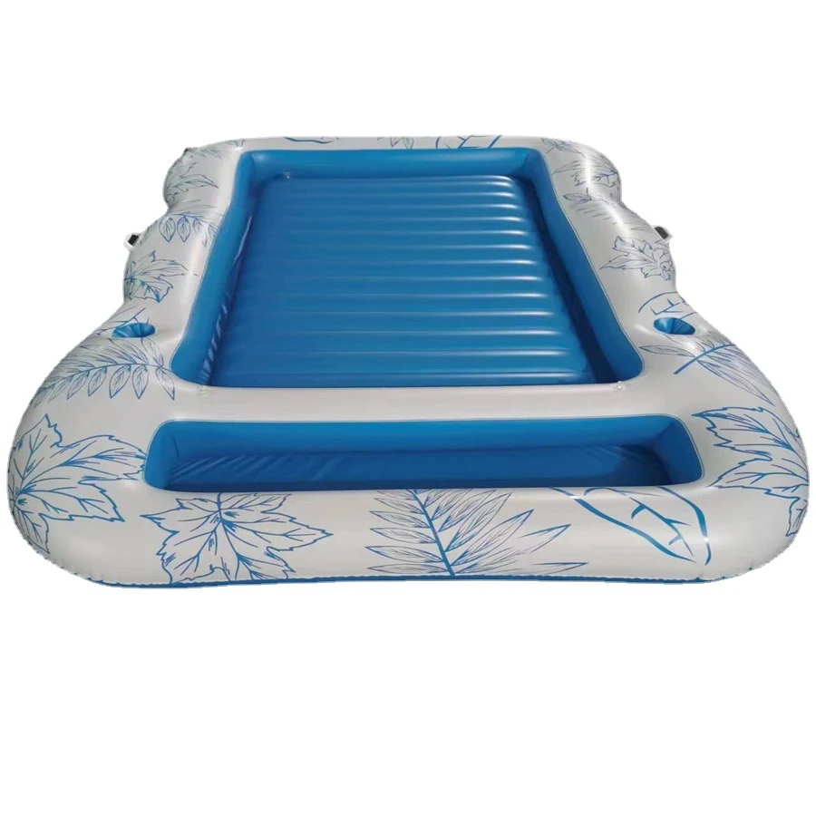 Inflatable swimming pool floating boat for tanning. Reclining pool lounger, perfect for enjoying the sun and swimming in — photo 5