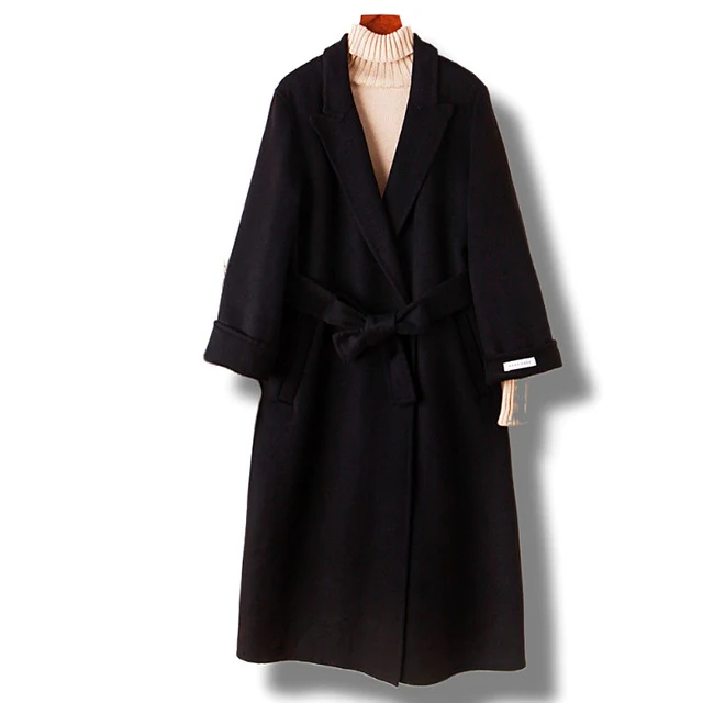 Title 2, Cappotto lungo in lana con collo a revers, idea...