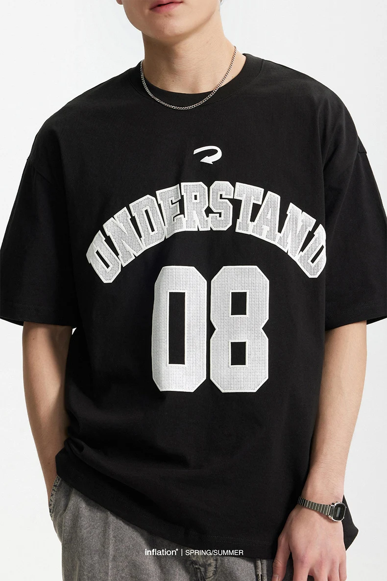 Title 9, American Digital T-shirt met schuimletterprint....