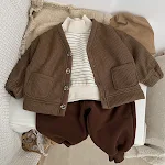 Cappotto in maglia termica foderato in pile per bambini Cardigan con scollo a V per neonati maschi e femmine Maglione caldo e confortevole — foto 6