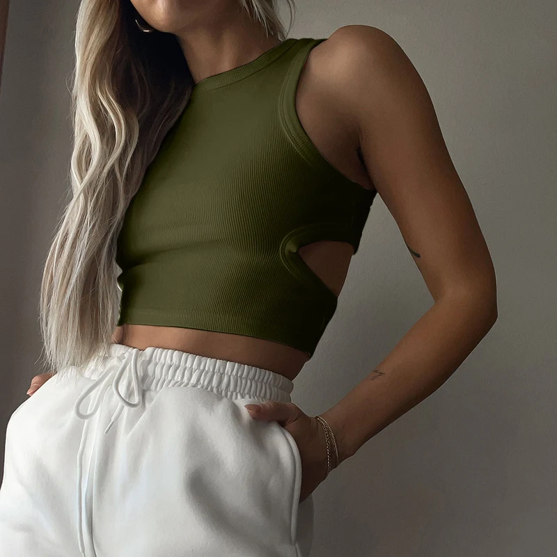 I-vormige mouwloze top voor dames, kort en hol, ideaal voor een stijlvolle en luchtige zomerlook en perfect voor warme dagen — foto 3