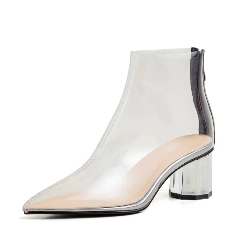 Title 7, Spring New Thick Heel with Transparent Middle Heel