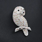 Broche Búho Aleación Diamante Temperamento Salvaje Europeo Americano para Mujer Un accesorio elegante que realza cualquier atuendo femenino — foto 5