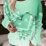 Fashion Love polyester damessweater met lange mouwen en appliqué Love — foto 17