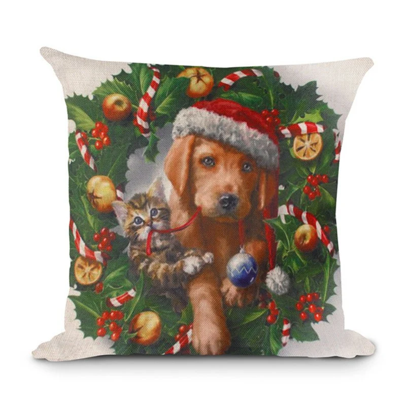 Capa de almofada de linho criativa de Natal para sofá, escritório e casa. Decore e relaxe com esta capa de travesseiro de sucesso. — foto 8
