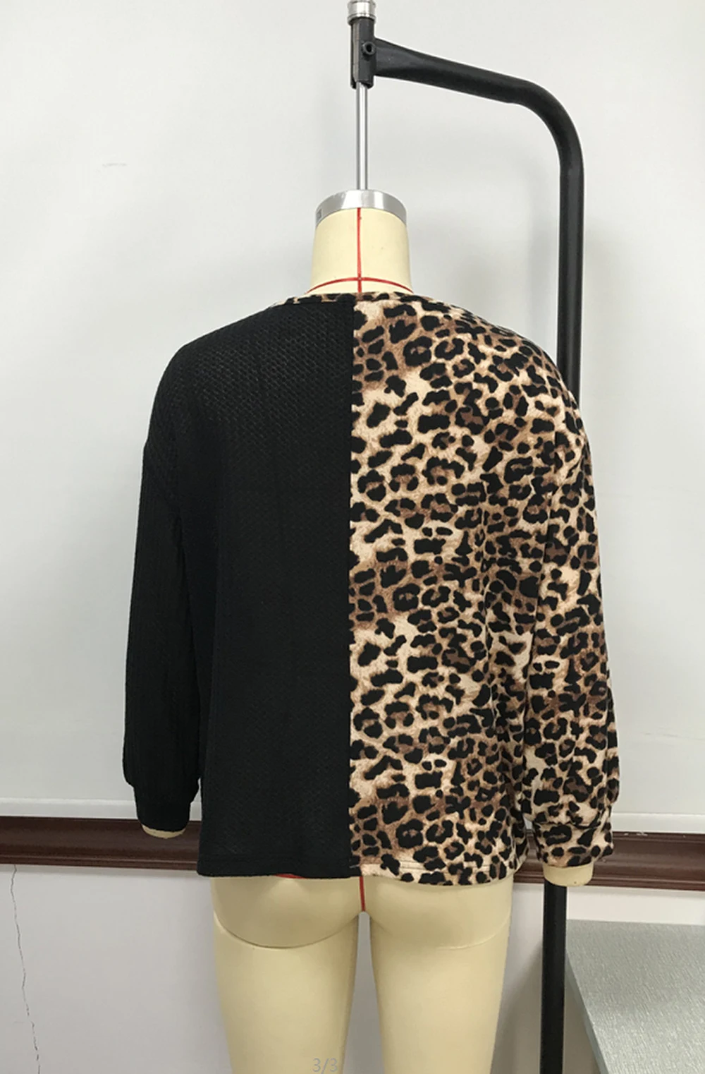 Title 9, Leopard Print Colorblock Lace V Neck Long Sleev...