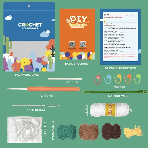 Title 38, Kit de material de crochet para tejer adornos p...