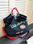 Bolsa de ombro jeans bordada feminina, grande capacidade, design elegante e espaçoso, ideal para uso diário, perfeita para carregar tudo o que precisa. — foto 1