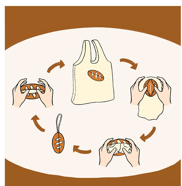Eco-friendly Shopping Bag with Lovely Bread Pendant Storage. Carry your groceries in style while being kind to the envir — photo 5