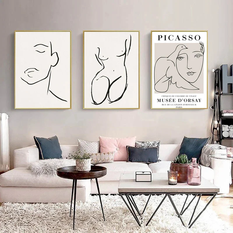Title 3, Poster de Pintura a Óleo Nórdico Arte de Parede...