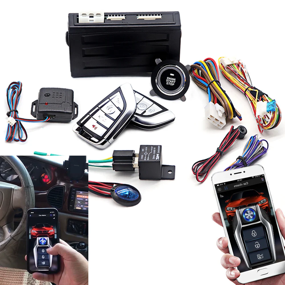 Title 1, One-Key Remote Start Car Alarm Universal Mobile...