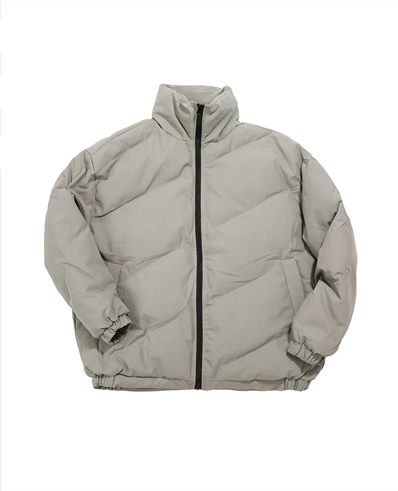 Title 7, Solid Color Stand Collar Cotton Jacket, Loose C...