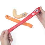 Novo Brinquedo Anti-stress Cão de Areia com Memória Lala Simulação Salsicha Descompressão Esticar Apertar Brinquedo — foto 3