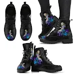 Botas de combate góticas de cuero vegano con estampado, ideales para un estilo audaz y moderno, cómodas y duraderas. — foto 5