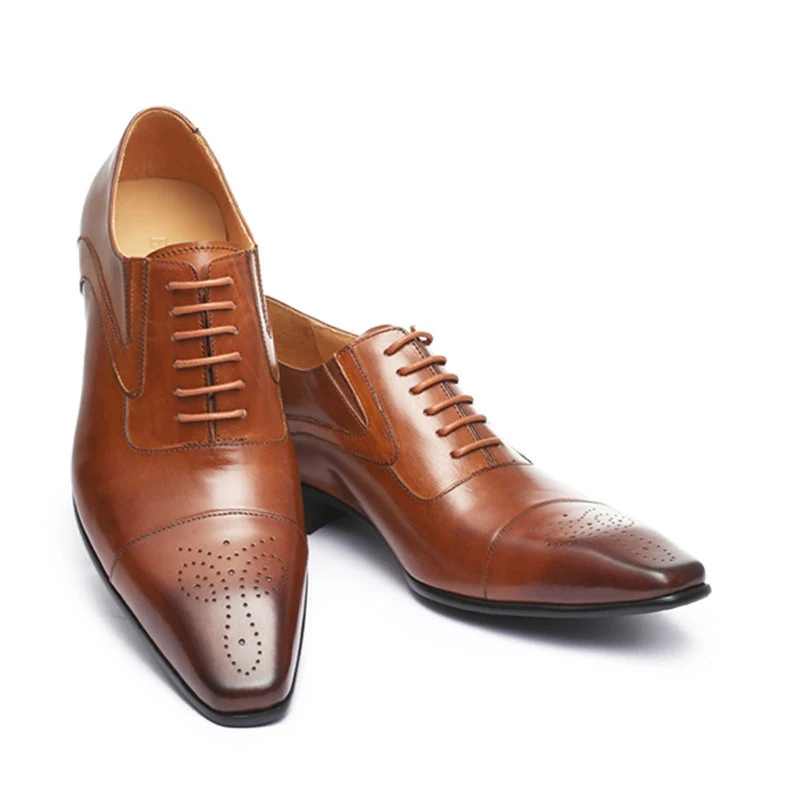 Title 5, Heren leren schoenen met kleine vierkante neus,...