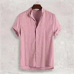 Cardigan homme en coton col montant manches courtes fin idéal pour l'été respirant et léger confort optimal style décontracté et moderne — photo 7