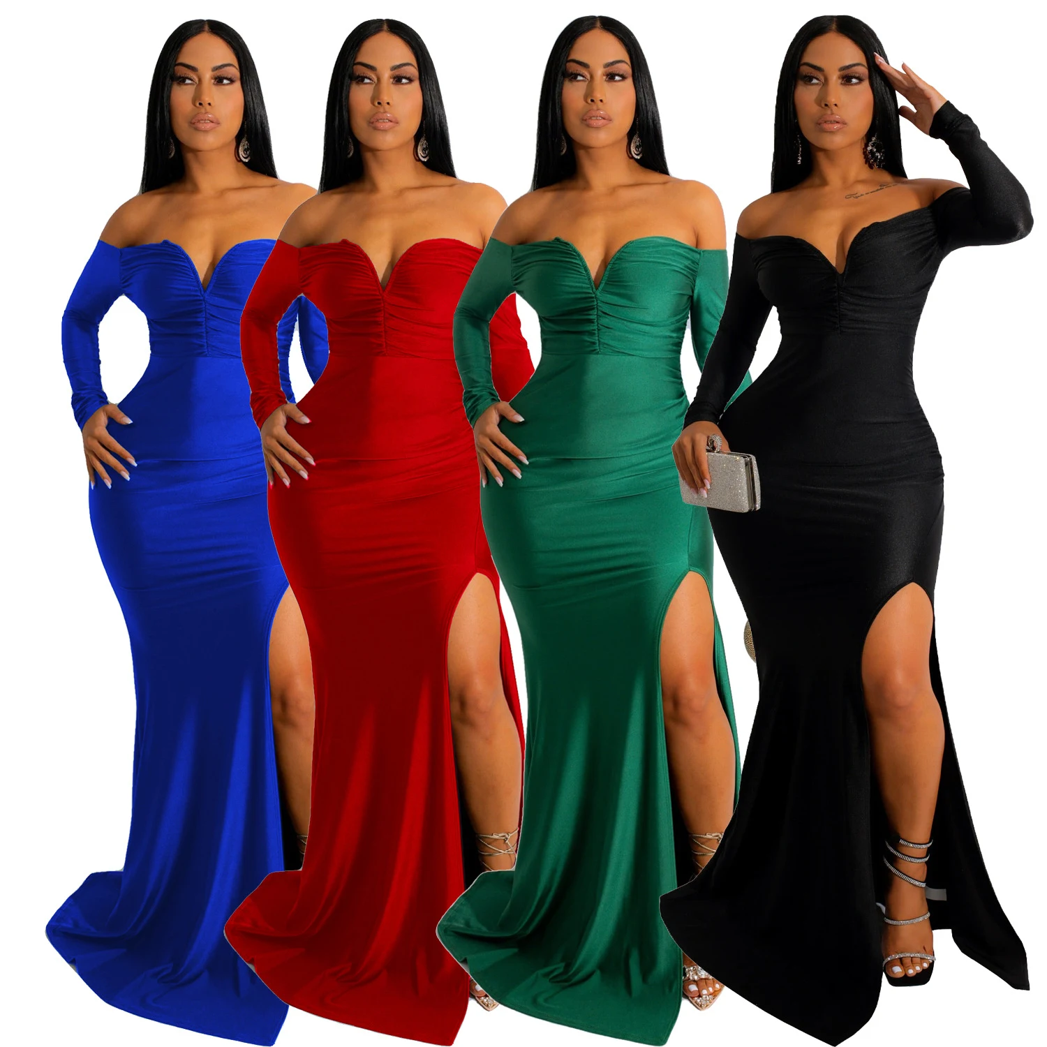 Title 14, Womens Silk Long Dress. Experience luxurious c...