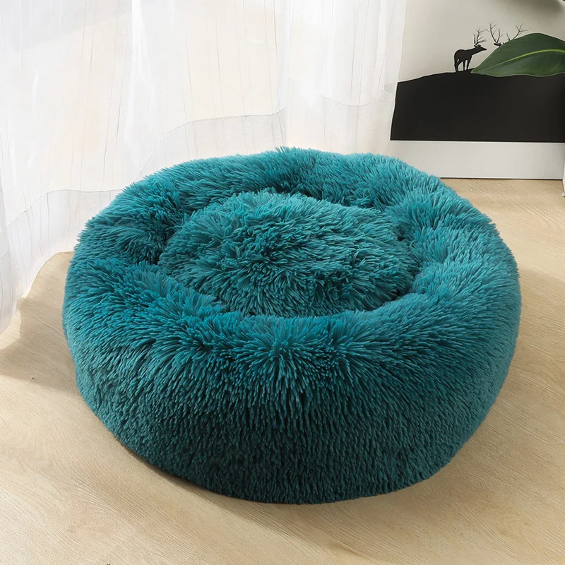 Round plush dog beds for small dogs, cat litter kennel, pet nest mat, puppy beds, providing ultimate comfort and restful — photo 35