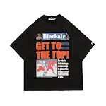 Camiseta manga curta com estampa de alfabeto de hóquei no gelo Guochao, perfeita para um visual esportivo e confortável no verão. — foto 1
