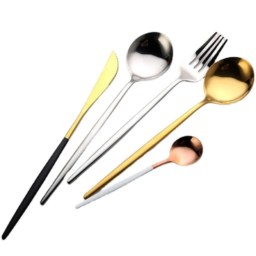 Title 6, Black And Gold Stainless Steel Cutlery Western ...