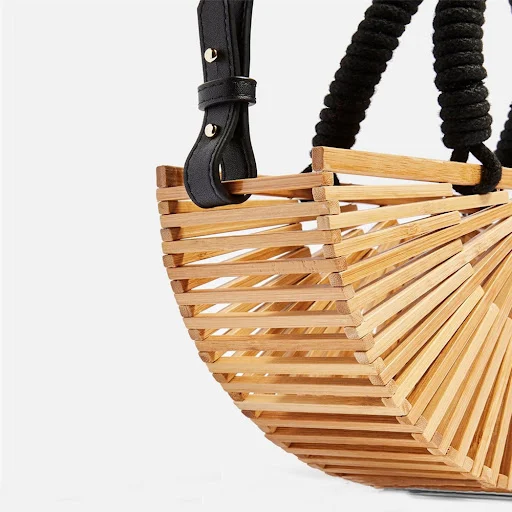 Title 3, Vacation portable bamboo woven bag Lightweight ...