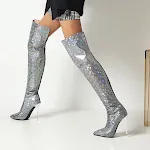 Pointed Toe Stiletto Back Zip Over Knee Boots for a bold, stylish look. These boots are perfect for adding a touch of el — photo 5