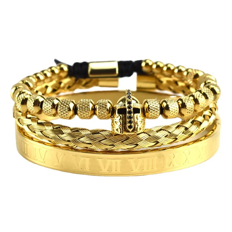 Pulseira Masculina Trançada Aço Inoxidável Com Grade Capacete Números Romanos Twist Design Elegante Durável Presente. — foto 4