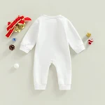 Macacão Casual de Bebê Fofinho com Tema Natalino, perfeito para celebrar o Natal com conforto e um toque festivo, ideal para seu bebê. — foto 3