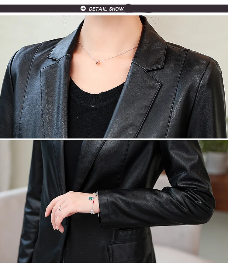 Title 6, Giacca corta in pelle da donna Haining, stile c...