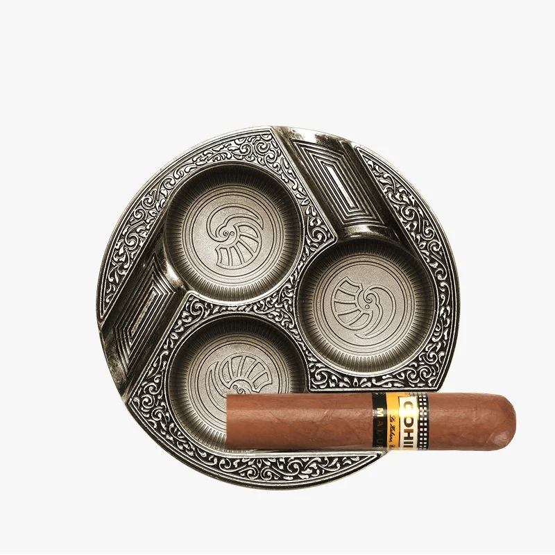 Title 1, Three-slot retro metal cigar ashtray, easy to c...