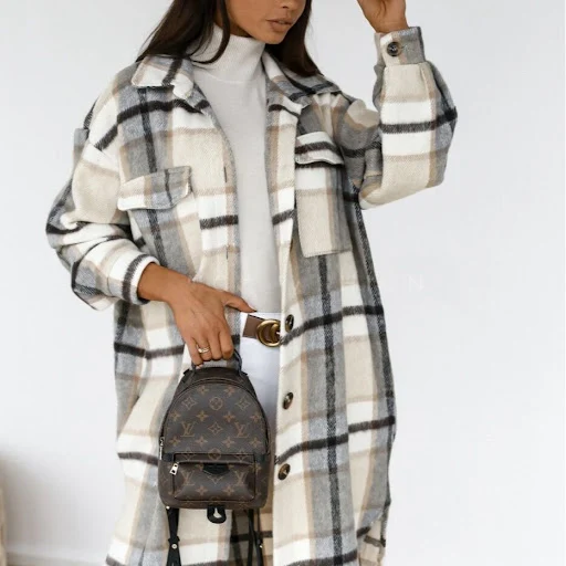 Title 7, Autumn and Winter Long-Sleeved Button Lapel Cas...