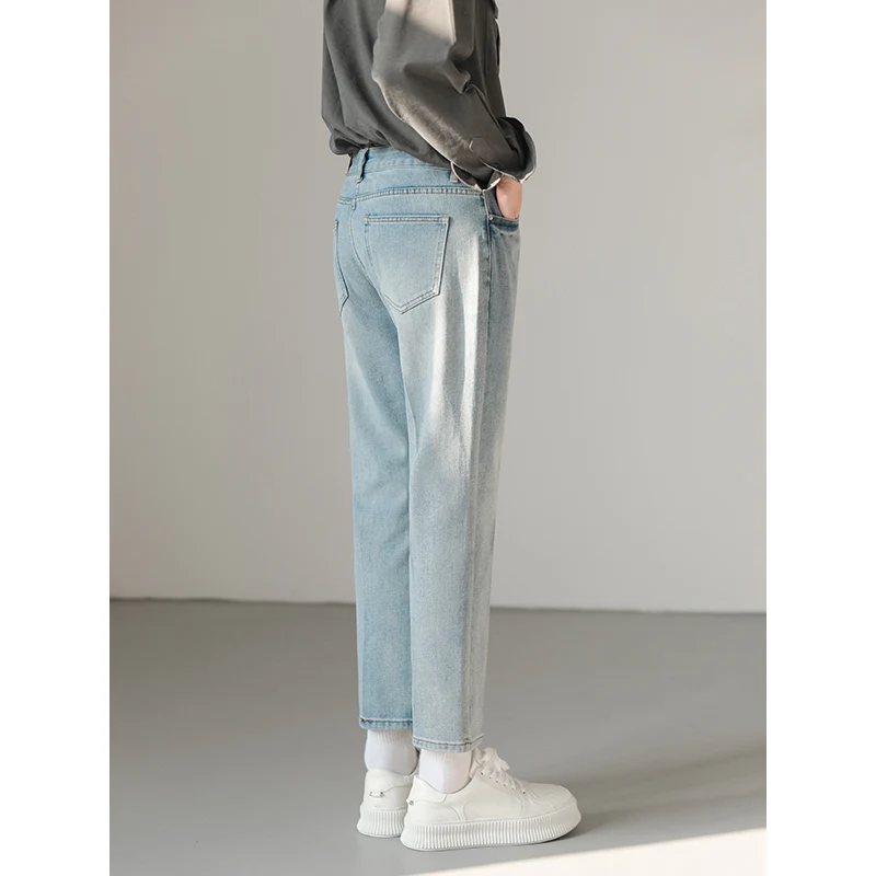 Men's Versatile Casual Small Leg Cropped Jeans - Comfortable Fit, Stylish Design, Perfect for Everyday Wear and Outings — photo 3
