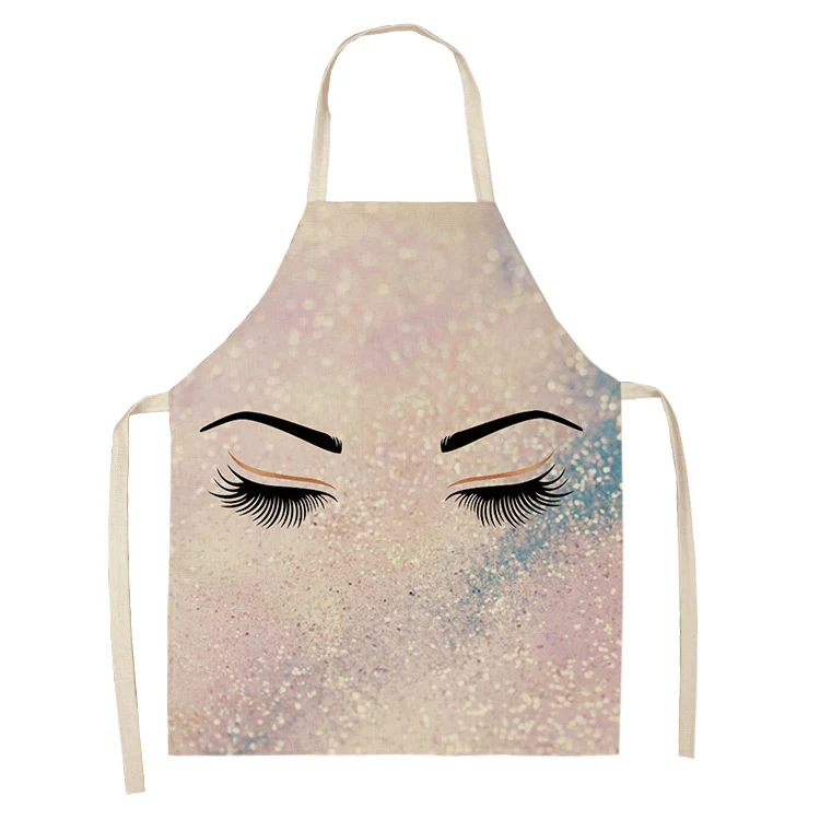 Cotton Hemp Apron with 3D Printed Cartoon Anime Eyelashes. Cook in style and protect your clothes. Add a fun, unique tou — photo 12