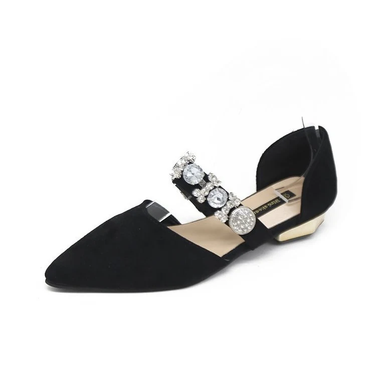 Title 5, Korean style French girl shoes, pointed rhinest...