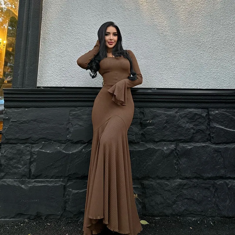 Title 11, Round Neck Scarf Long Sleeve Dress