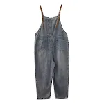 Macacão jeans lavado feminino nono, conforto e estilo para o dia a dia. Perfeito para um visual casual e moderno, ideal para diversas ocasiões. — foto 3