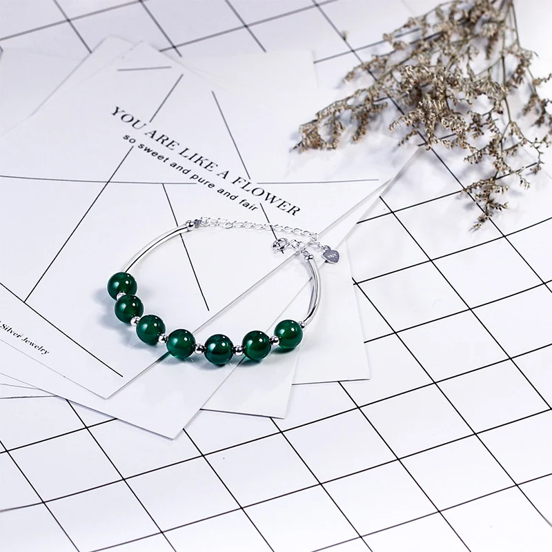 Pulseira de Amazonita em Prata 925 Cristal Natural. Paz interior e elegância natural para usar todos os dias. — foto 9