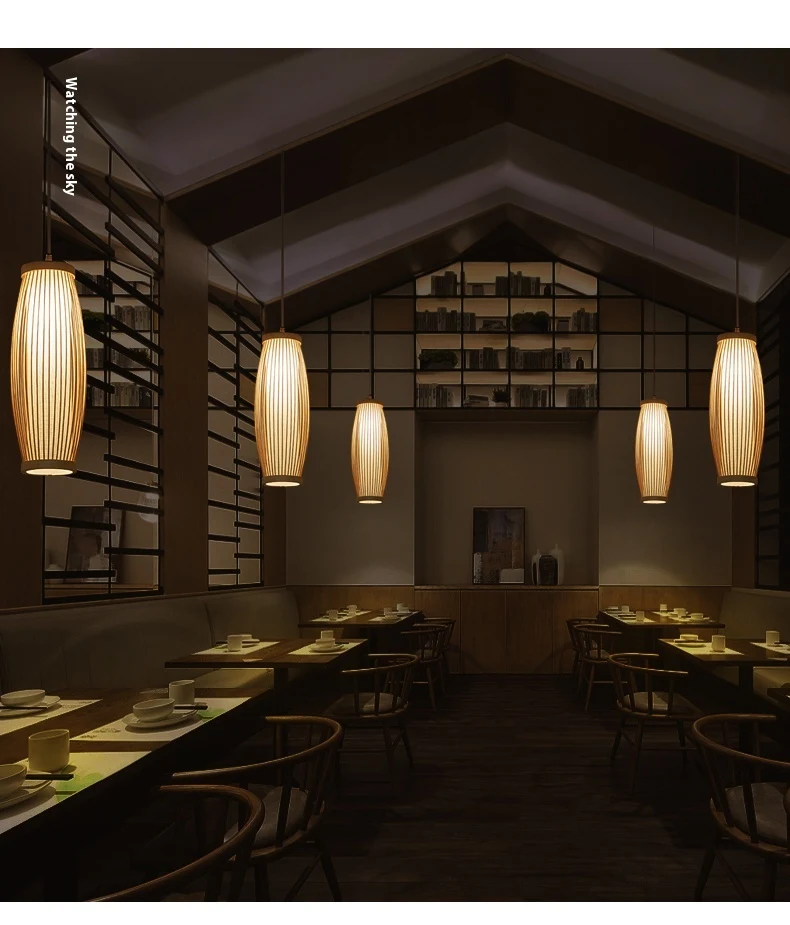 Title 8, Internet Celebrity Bamboo Woven Dining Room Cha...
