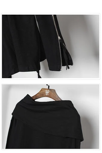 Title 3, Camiseta masculina de gola alta irregular, mang...