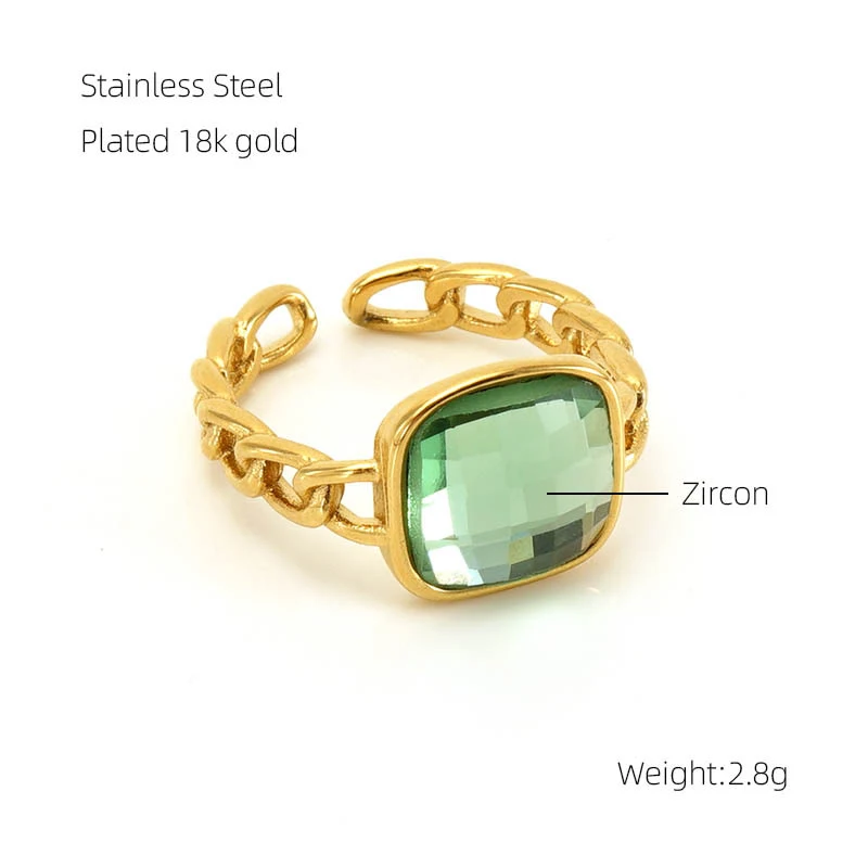 Anel feminino de aço inoxidável com diamantes, uma joia fashion que exala temperamento e sofisticação, perfeito para complementar seu visual e estilo. — foto 8