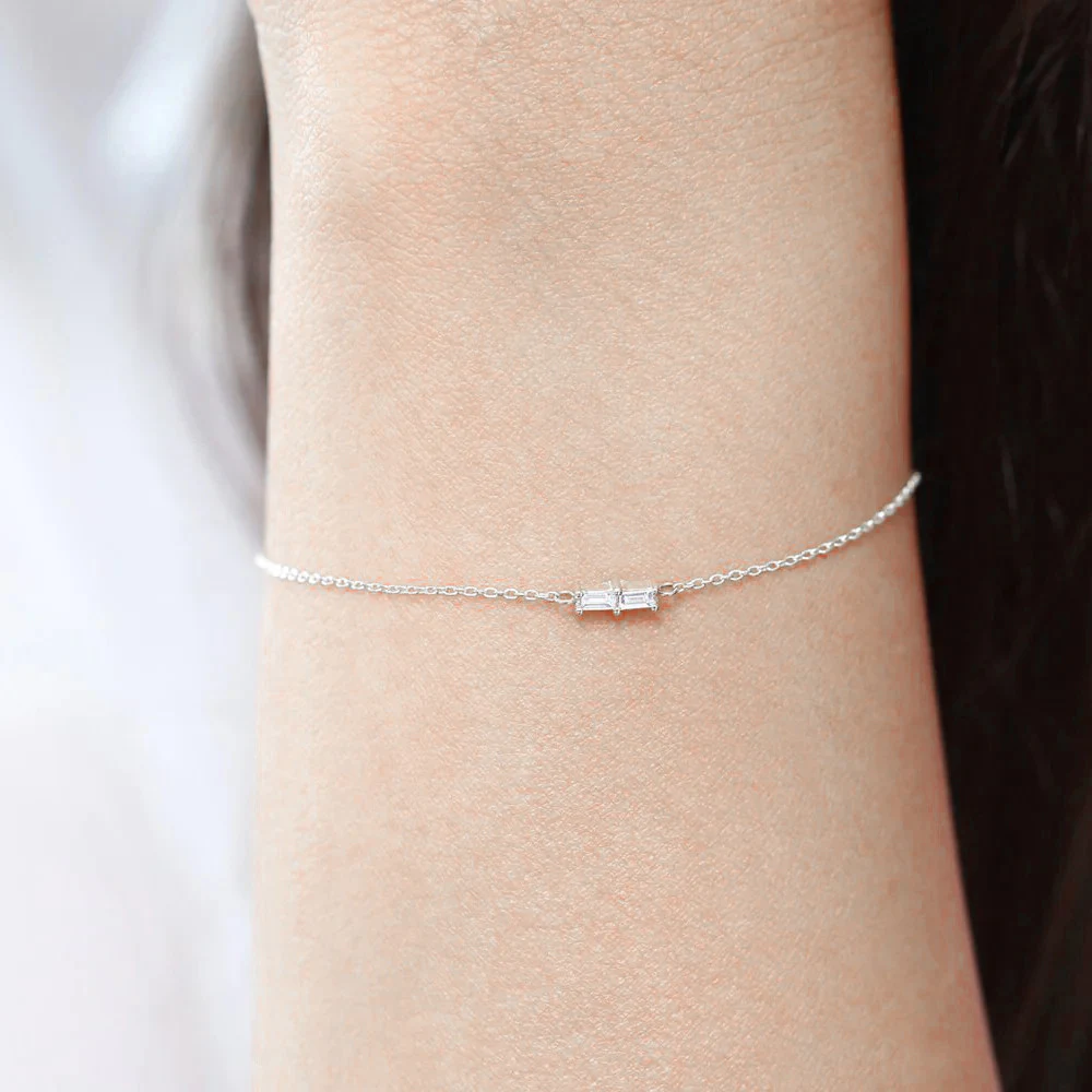 Pulseira feminina S925 de prata esterlina com micro zircônias incrustadas, design simples e elegante, ideal para presentear. — foto 15